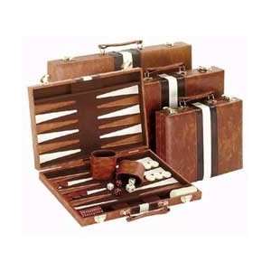  18 Brown and White Backgammon Set Toys & Games