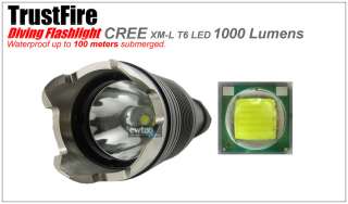 TrustFire TR J1 Diving 1000Lm CREE XM L T6 LED Flashlight Torch 