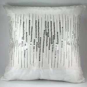   18x18 Decorative Silk Throw Pillow Cover, White