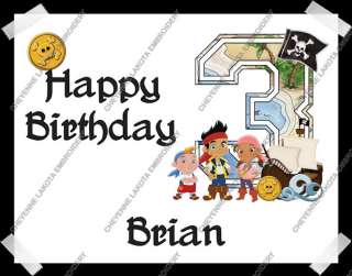   THE NEVERLAND PIRATES NUMBER PERSONALIZED EDIBLE BIRTHDAY CAKE TOPPER