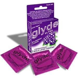  GLYDE Premium Condoms Natural Wildberry Flavor Health 