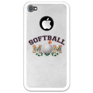  iPhone 4 or 4S Clear Case White Softball Mom With Ivy 