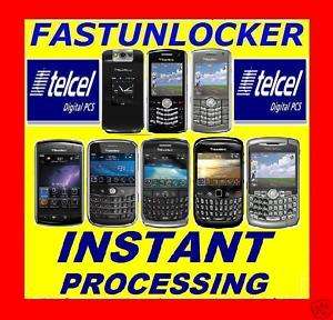 UNLOCK Code for TelCel Mexico Blackberry 9500 9000 8520  