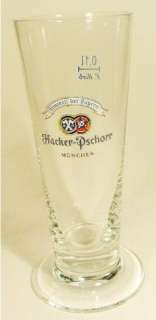 One Hacker Pschorr Beer Glass Munchen German Short Pilsner Style Glass 
