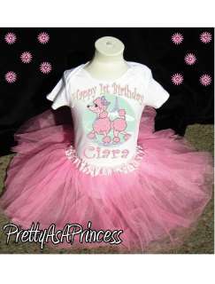 BIRTHDAY POODLE IN PARIS TUTU OUTFIT LIGHT PINK DRESS AGES 1 5  