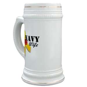 Military Backer Navy Wife (Yellow Ribbon Rose) Stein 