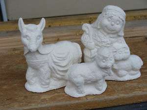Ceramic Bisque Snowman Nativity Set  