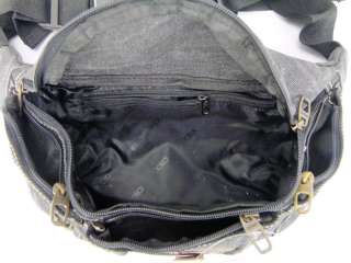   black WAIST BAG SMALL CANVAS fanny pack PURSE SPORT GIFT 1039A  