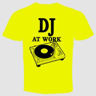 DJ T shirt Retro Music Funny Cool Clubbing Wear Head Phones Turntable 