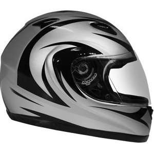  Medium DOT Silver Full Face Motorcycle Helmet Automotive