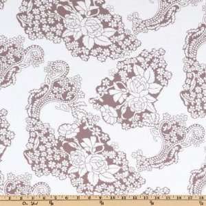  56 Wide Rayon Blend Jersey Knit Amy Floral Taupe Fabric 