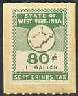 WEST VIRGINIA State Revenue Soft Drinks Tax Stamp SRS WV SD10