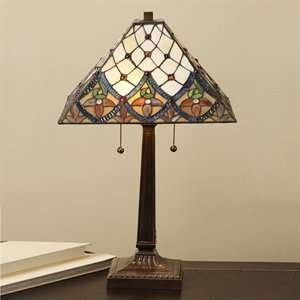Warehouse of Tiffany QHS182537 972 2 Light Mission Table Lamp Bronze 