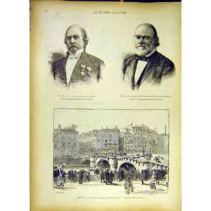  Portrait Bouley Lorois Paris Pont Neuf Seine Print 1885 