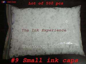 TATTOO INK CUPS CAPS #9 SMALL   500 pcs   9MM USA  