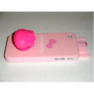  Kitty (Baby Pink) Flexible Plastic Case Back Cover With Bow & Soft 