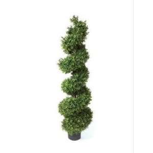 Potted Artificial Spiral Boxwood Tree Christmas Topiary   Unlit 