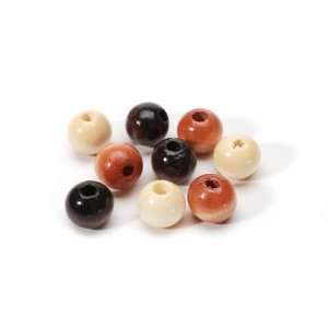  120 Assorted Earthtone Wood Beads (12mm) Toys & Games