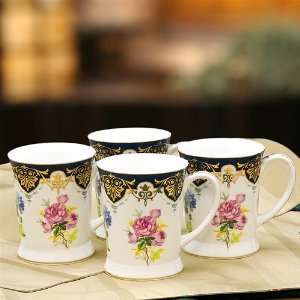  Porcelain Rococo Estate Mugs   Set of Four Kitchen 