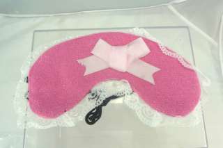 Princess Cover Shape Sleep Blindfold Lace Eye Mask Pink  