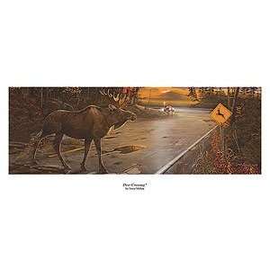  Ervin Molnar Deer Print Moose Crossing 14.5 x 5 