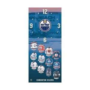   Oilers 7x16 Jersey Evolution Clock   Edmonton Oilers 7 in x 16 in