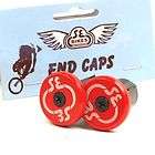   Racing Alloy BMX Bar End Caps Red OM Flyer Ripper Snug No Slip Design