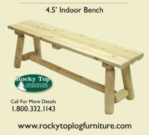 Bench, Cedar Rustic Log Dining Room Furniture  