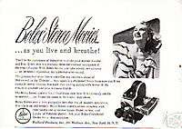 Bolex Stereo Movie Camera Paillard Products NY Ad 1952  
