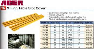 Slot Covers for Milling Machine  