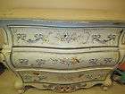 decorative hand painted ivory bombe chest 