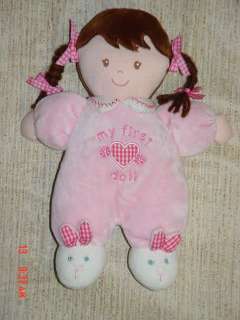 Carters My First Doll Pink Rattle Plush Stuffed Lovey  