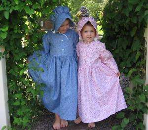 Girl old fashioned Pioneer prairie dress bonnet instock  