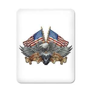  iPad Case White Eagle American Flag and Motorcycle Engine 