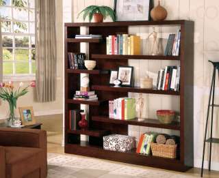 Modern Cappuccino Wood Bookcase Book Display Shelf Case  