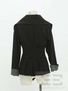 Theory Black & Grey Pleated Snap Front Jacket Size P  