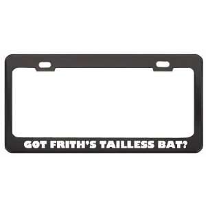 Got FrithS Tailless Bat? Animals Pets Black Metal License Plate Frame 