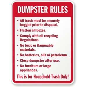   Rules   Keep Area Clean And Litter Free Diamond Grade Sign, 24 x 18