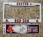 BOSTON RED SOX OFFICIAL LICENSE PLATE FRAME & STICKER/DECAL