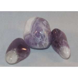  3 Amethyst (banded) Tumbled Stones 