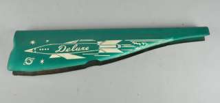 Vintage DELUXE Bicycle Tank Green & White Rocket Design Decal  