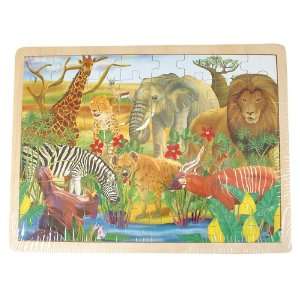  Safari Animal Wooden Kids Puzzle Toys & Games