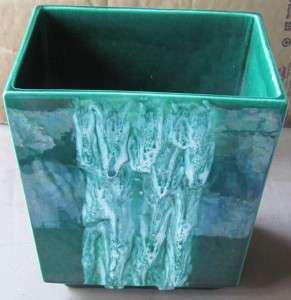 VTG Ca Pottery Lg Green Water Vase Sweetpotato Vine  