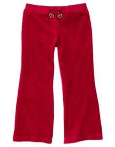 Gymboree NWT Girls Alpine Sweetie New size 10 Heart Red Velour Pants 