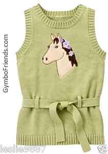 Gymboree NWT COWGIRLS AT HEART HORSE BELT SWEATER VEST  