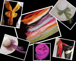Multi color solid METALLIC YARN Lurex long scarf accessories dance 