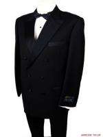 DOUBLE BREASTED BLACK TUXEDO SUPER 150S WOOL 44L  