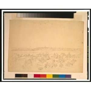  Drawing Boston, Charlestown & Bunker Hill as seen from the 