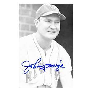  Johnny Mize Autographed / Signed Postcard Sports 
