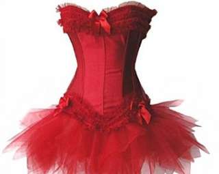    Burlesque Corset And Petticoat, Red, Moulin Rouge costume Clothing
